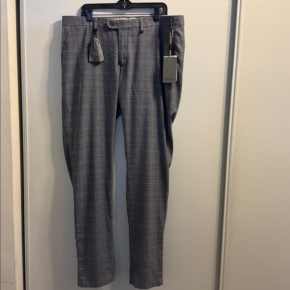 Canali Gray Checkered Trousers